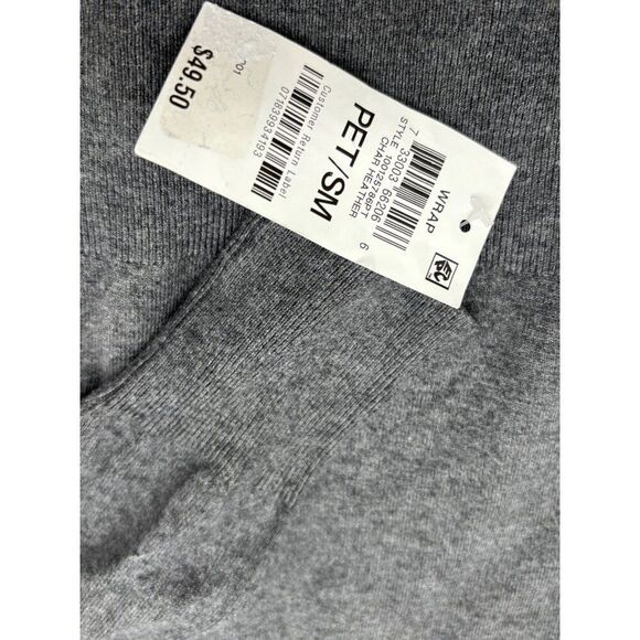 JM Collections Petite Button-Embellished Sweater, Charcoal Heather, Sz. PS - Picture 7 of 12